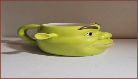 Rare Shrek Coffee Mug 2004 Dreamworks Galerie Large 3D Face Pencil Cup Large for Sale